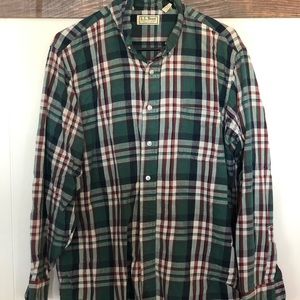 Men’s L.L.Bean Green, Red, White Flannel, Large